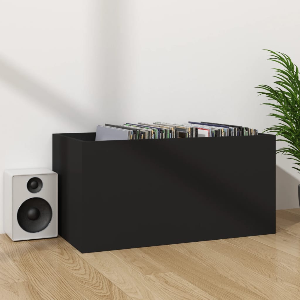 Oppbevaringsboks Lp Svart 71X34X36 Cm Konstruert Tre