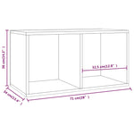 Oppbevaringsboks Lp Svart 71X34X36 Cm Konstruert Tre