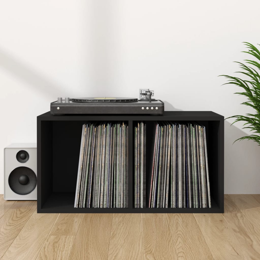 Oppbevaringsboks Lp Svart 71X34X36 Cm Konstruert Tre