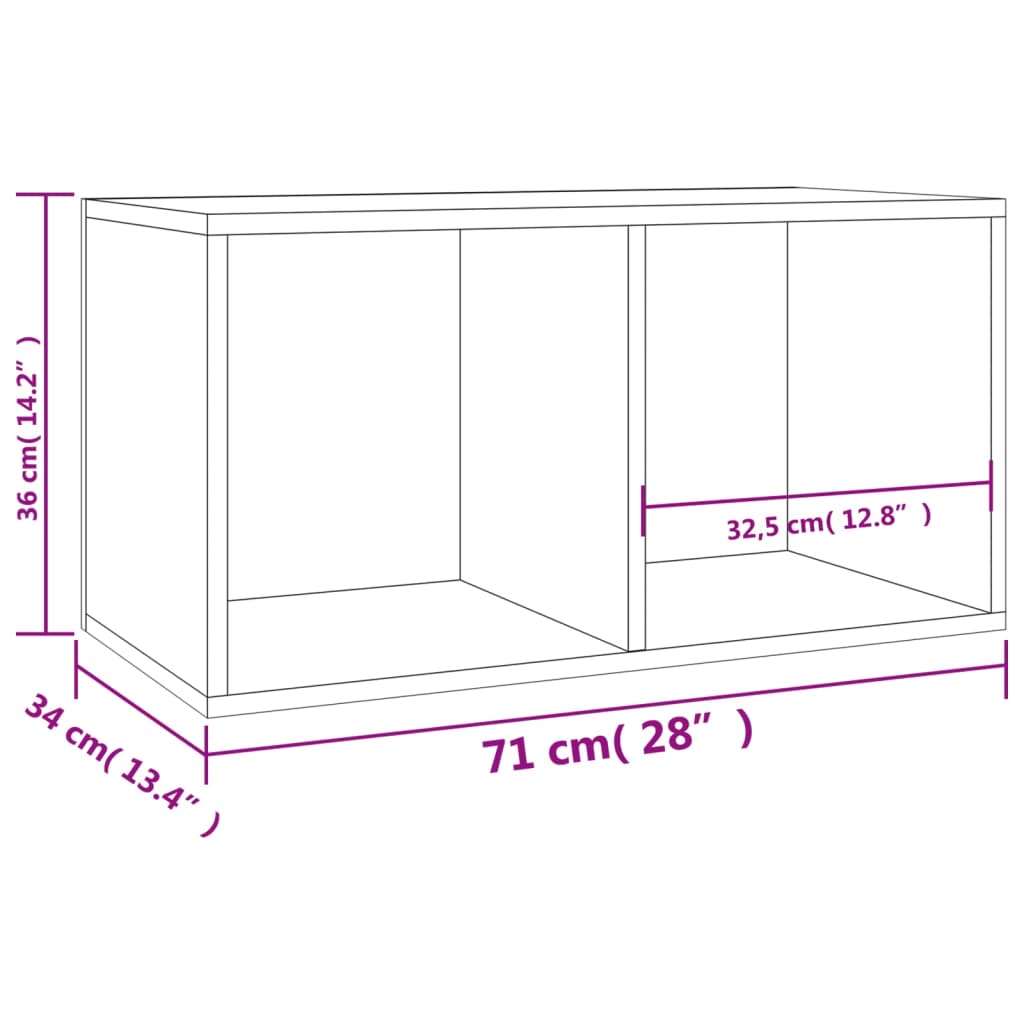 Oppbevaringsboks Lp Sonoma Eik 71X34X36 Cm Konstruert Tre