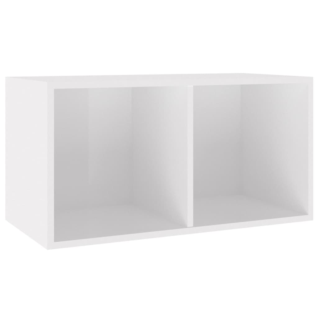 Oppbevaringsboks Lp Høyglans Hvit 71X34X36 Cm Konstruert Tre