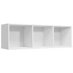 Bokhylle/Tv-Benk Hvit 36X30X114 Cm Konstruert Tre
