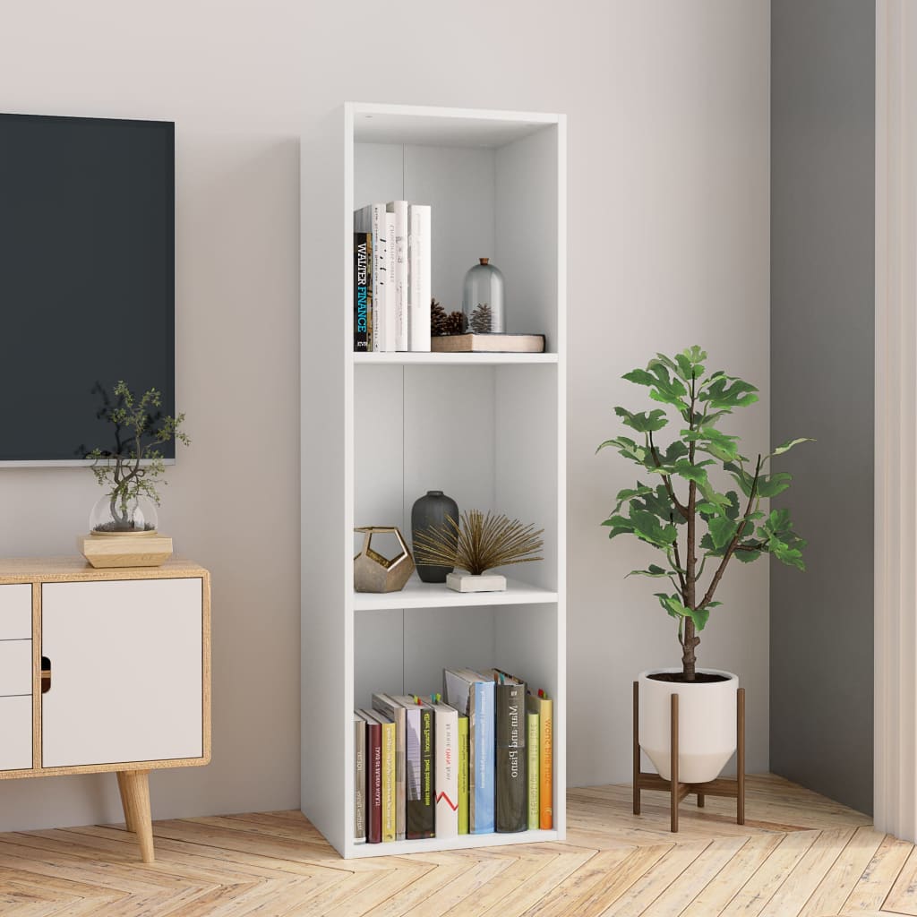 Bokhylle/Tv-Benk Hvit 36X30X114 Cm Konstruert Tre