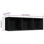 Bokhylle/Tv-Benk Svart 36X30X114 Cm Konstruert Tre