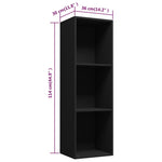 Bokhylle/Tv-Benk Svart 36X30X114 Cm Konstruert Tre