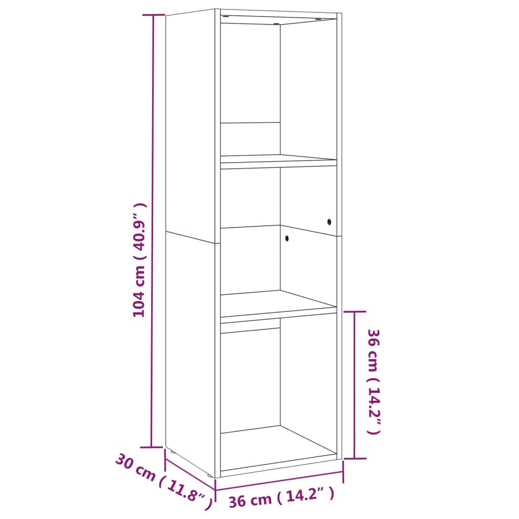 Bokhylle/Tv-Benk Sonoma Eik 36X30X114 Cm Konstruert Tre