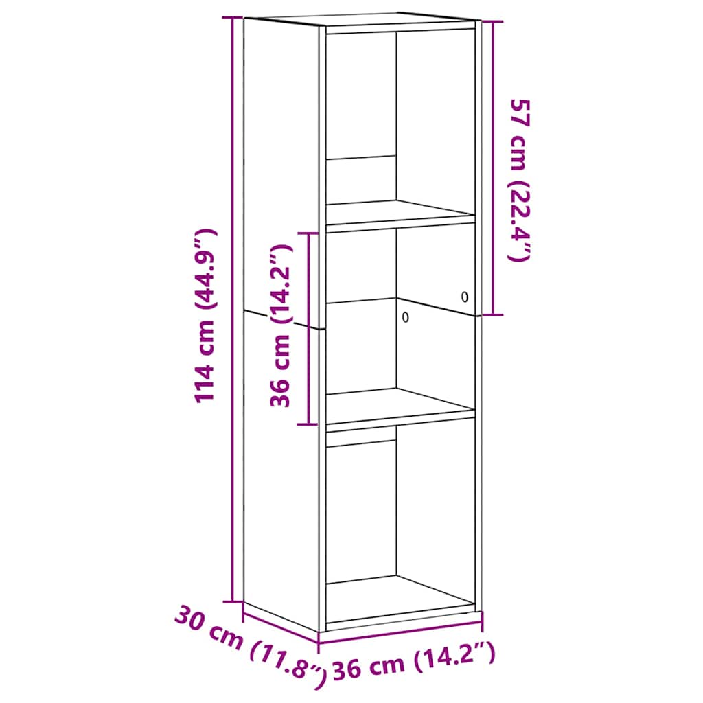 Bokhylle/Tv-Benk Sonoma Eik 36X30X114 Cm Konstruert Tre