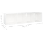 Bokhylle/Tv-Benk Hvit 36X30X143 Cm Konstruert Tre