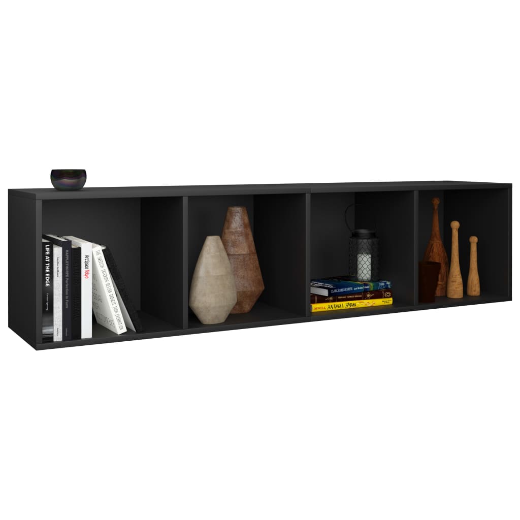 Bokhylle/Tv-Benk Svart 36X30X143 Cm Konstruert Tre