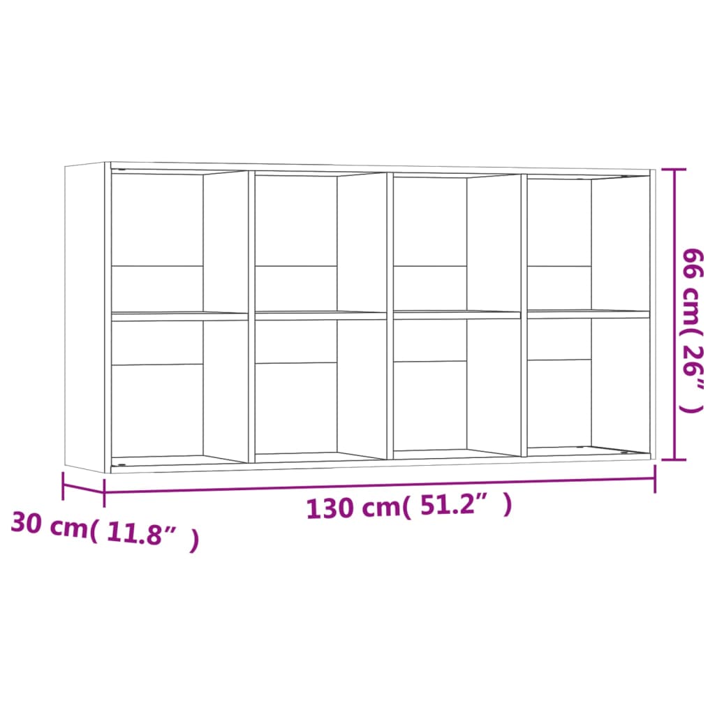 Bokhylle/Skjenk Sonoma Eik 66X30X130 Cm Konstruert Tre