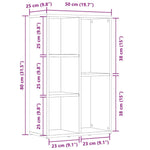 Bokhylle/Skjenk Hvit 50X25X80 Cm Konstruert Tre