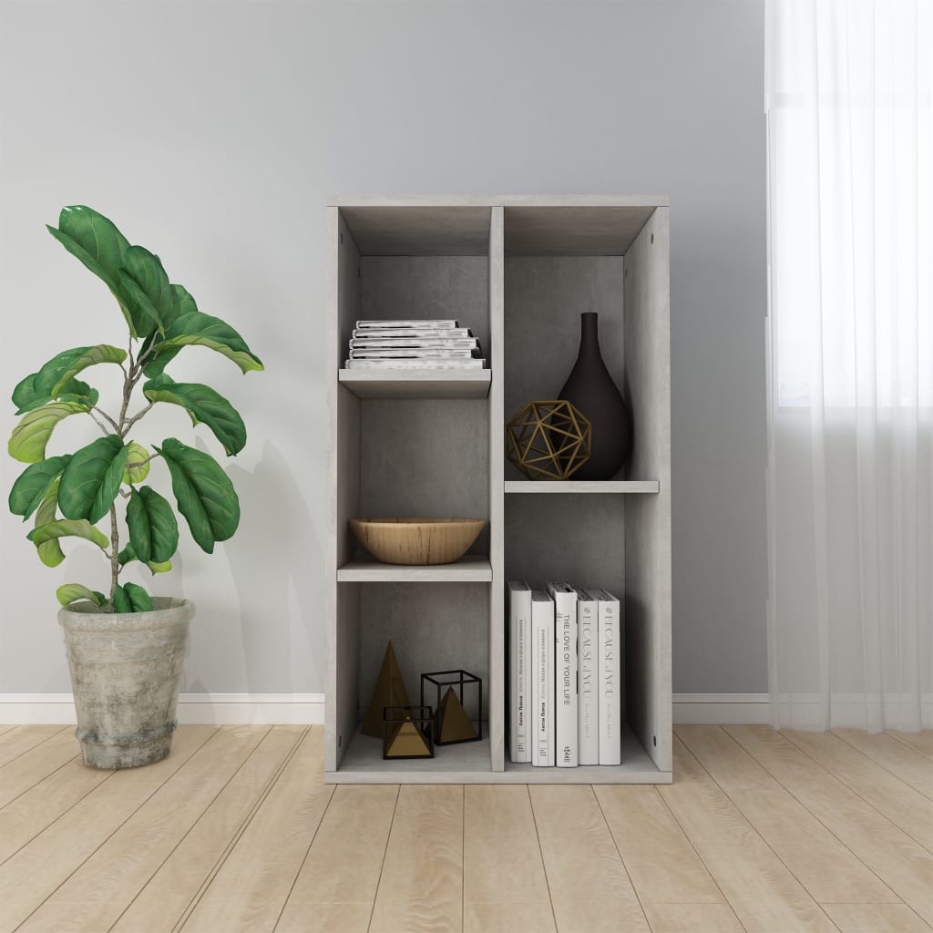 Bokhylle/Skjenk Betonggrå 50X25X80 Cm Konstruert Tre