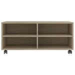 Tv-Benk Med Hjul Sonoma Eik 90X35X35 Cm Konstruert Tre