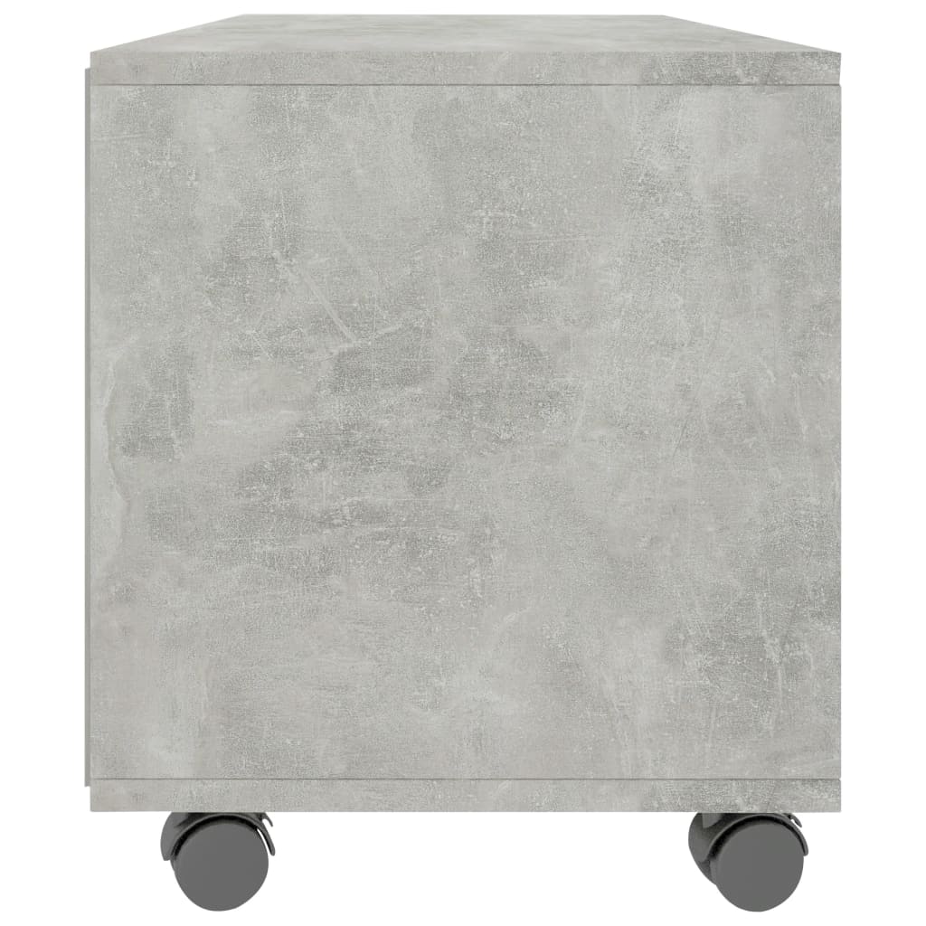 Tv-Benk Med Hjul Betonggrå 90X35X35 Cm Konstruert Tre