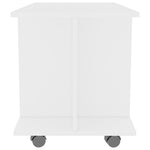 Tv-Benk Med Hjul Hvit 80X40X45 Cm Konstruert Tre