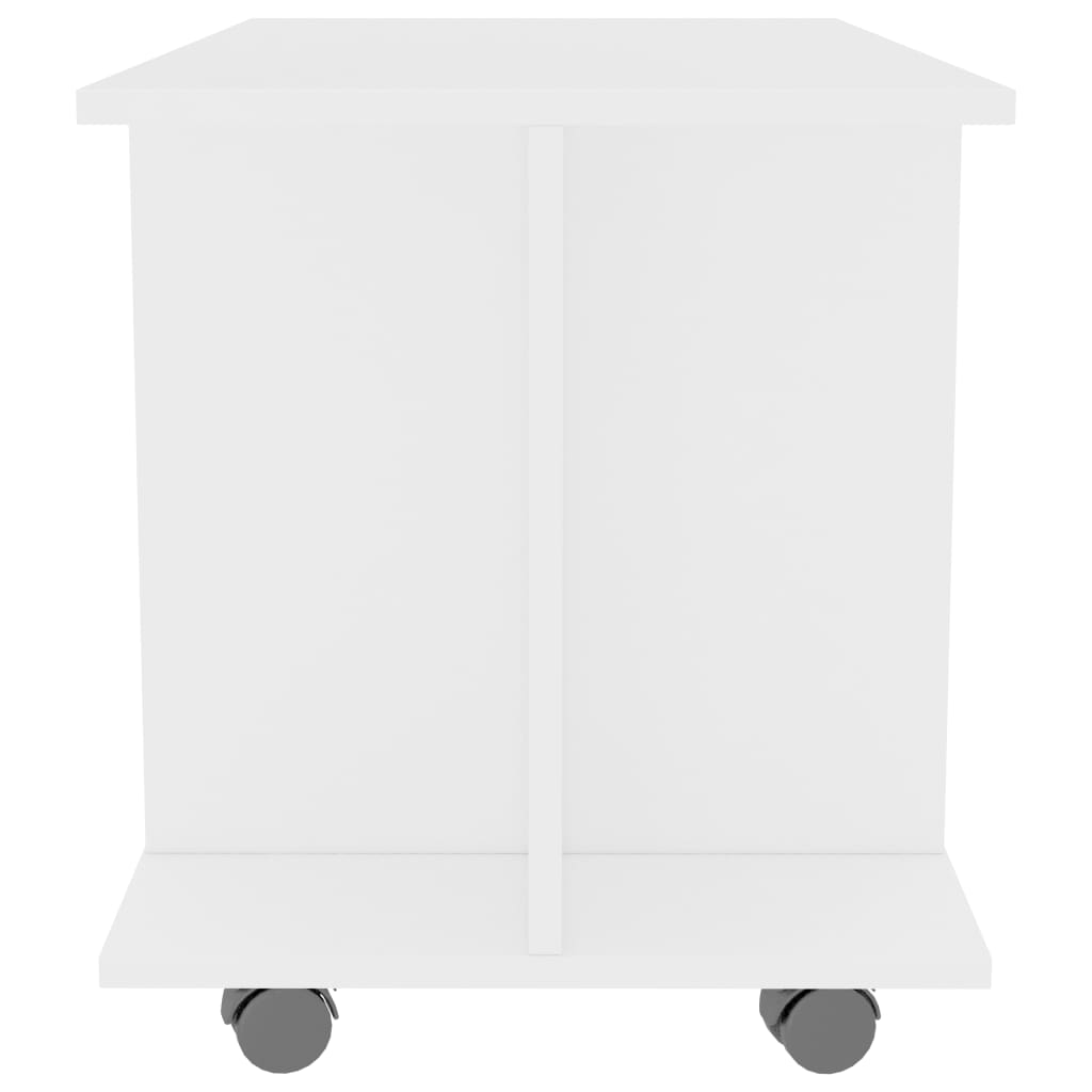 Tv-Benk Med Hjul Hvit 80X40X45 Cm Konstruert Tre