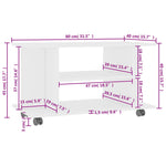 Tv-Benk Med Hjul Hvit 80X40X45 Cm Konstruert Tre