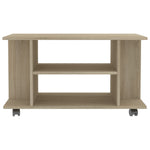 Tv-Benk Med Hjul Sonoma Eik 80X40X45 Cm Konstruert Tre