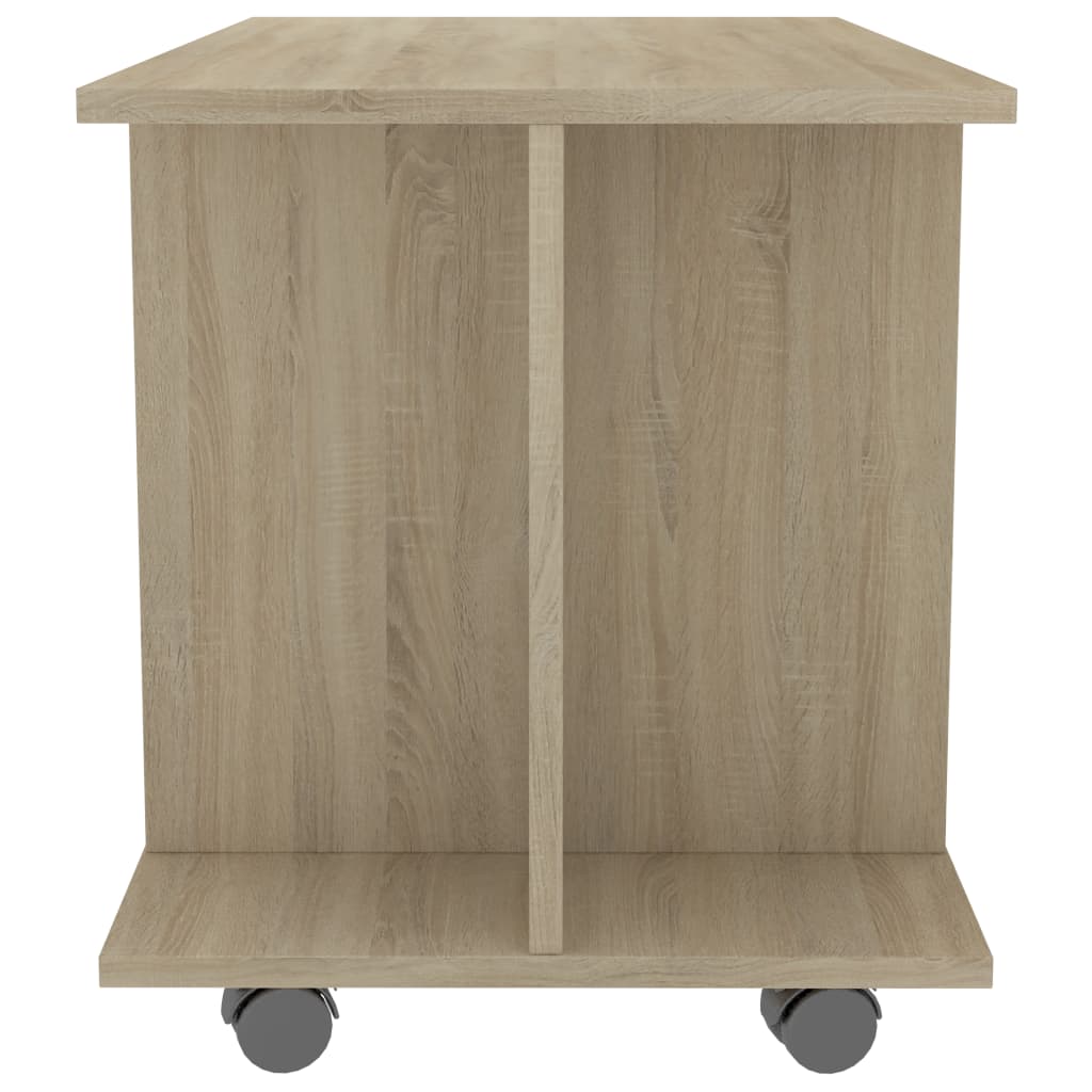 Tv-Benk Med Hjul Sonoma Eik 80X40X45 Cm Konstruert Tre