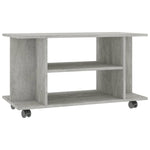 Tv-Benk Med Hjul Betonggrå 80X40X45 Cm Konstruert Tre