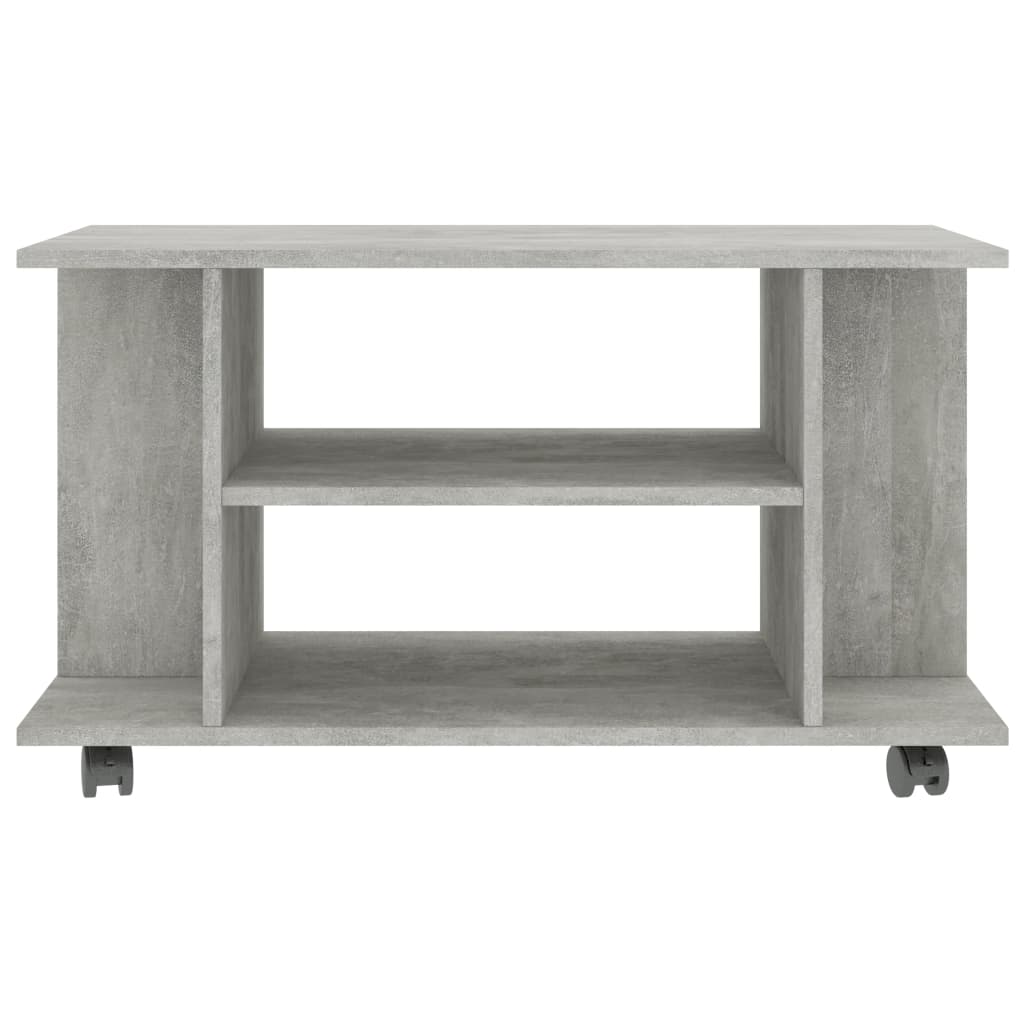 Tv-Benk Med Hjul Betonggrå 80X40X45 Cm Konstruert Tre