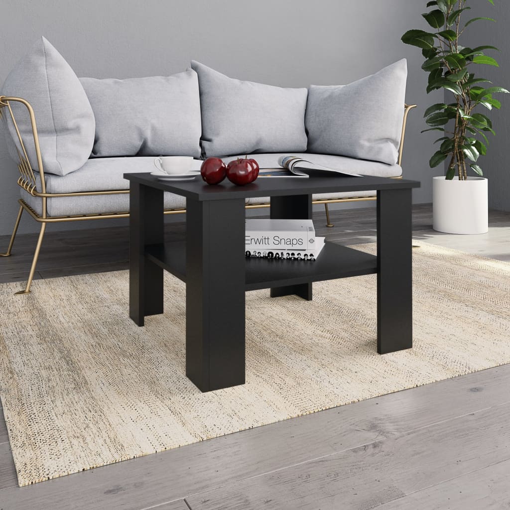 Salongbord Svart 60X60X42 Cm Konstruert Tre