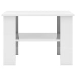 Salongbord Høyglans Hvit 60X60X42 Cm Konstruert Tre