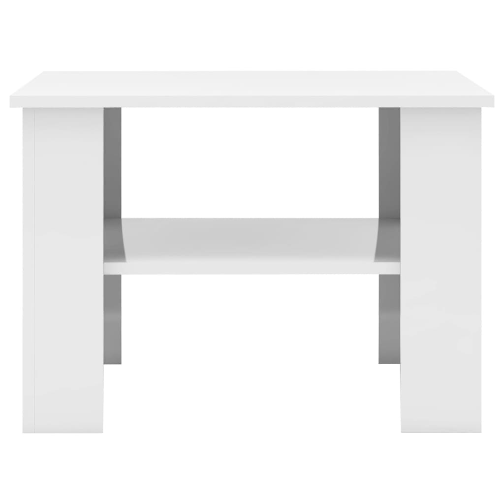 Salongbord Høyglans Hvit 60X60X42 Cm Konstruert Tre