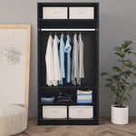 Garderobe Svart 100X50X200 Cm Konstruert Tre