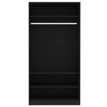 Garderobe Svart 100X50X200 Cm Konstruert Tre
