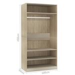 Garderobe Sonoma Eik 100X50X200 Cm Konstruert Tre