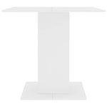 Spisebord Hvit 80X80X75 Cm Konstruert Tre