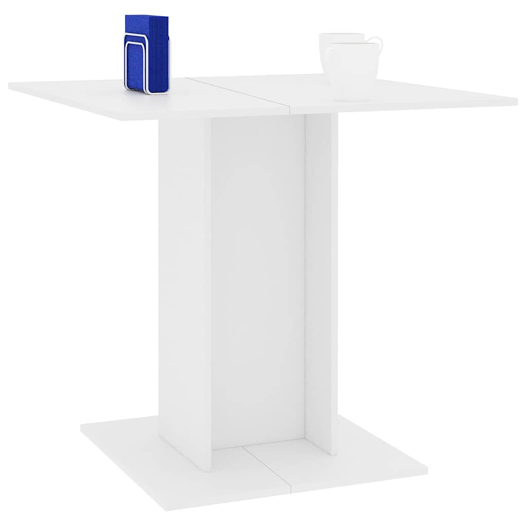 Spisebord Hvit 80X80X75 Cm Konstruert Tre