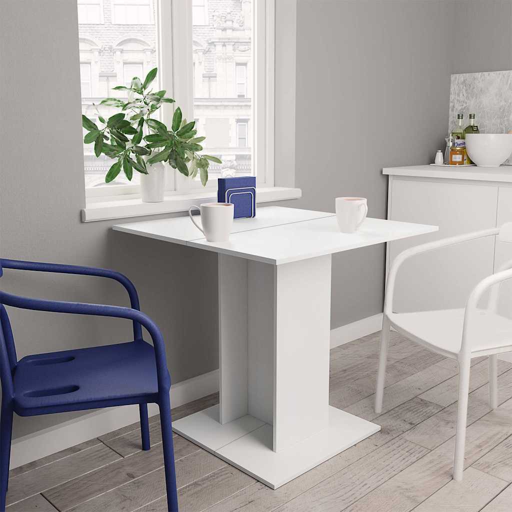 Spisebord Hvit 80X80X75 Cm Konstruert Tre