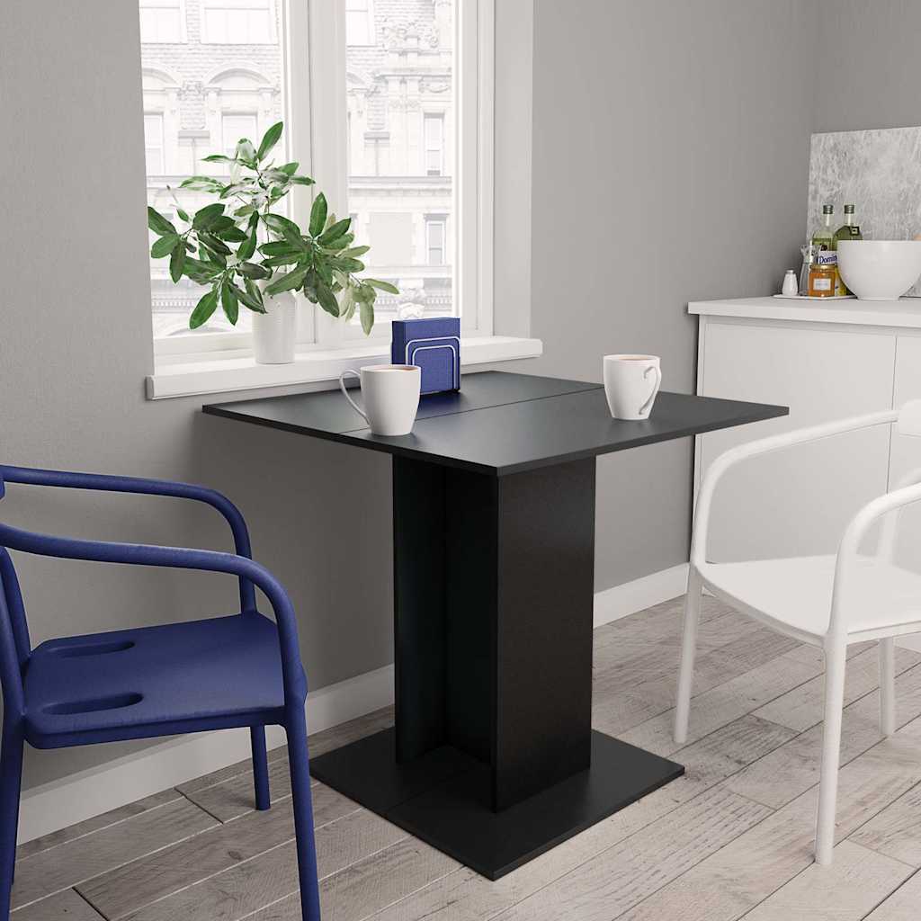 Spisebord Svart 80X80X75 Cm Konstruert Tre