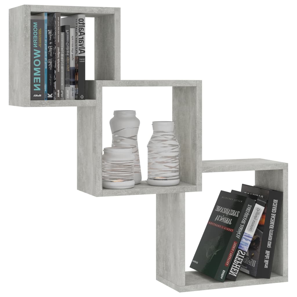 Vegghyller Kubeformet Betonggrå 68X15X68 Cm Konstruert Tre