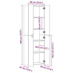 Kontorskap Hvit 60X32X190 Cm Konstruert Tre