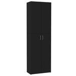 Kontorskap Svart 60X32X190 Cm Konstruert Tre