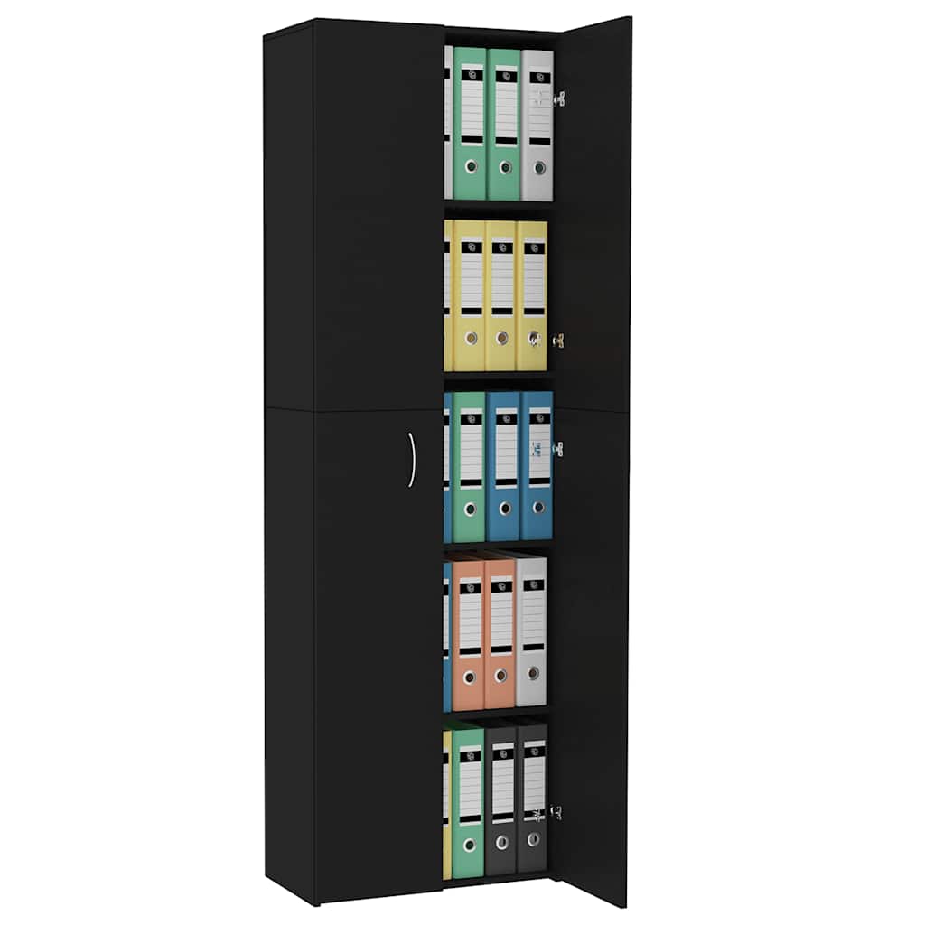 Kontorskap Svart 60X32X190 Cm Konstruert Tre