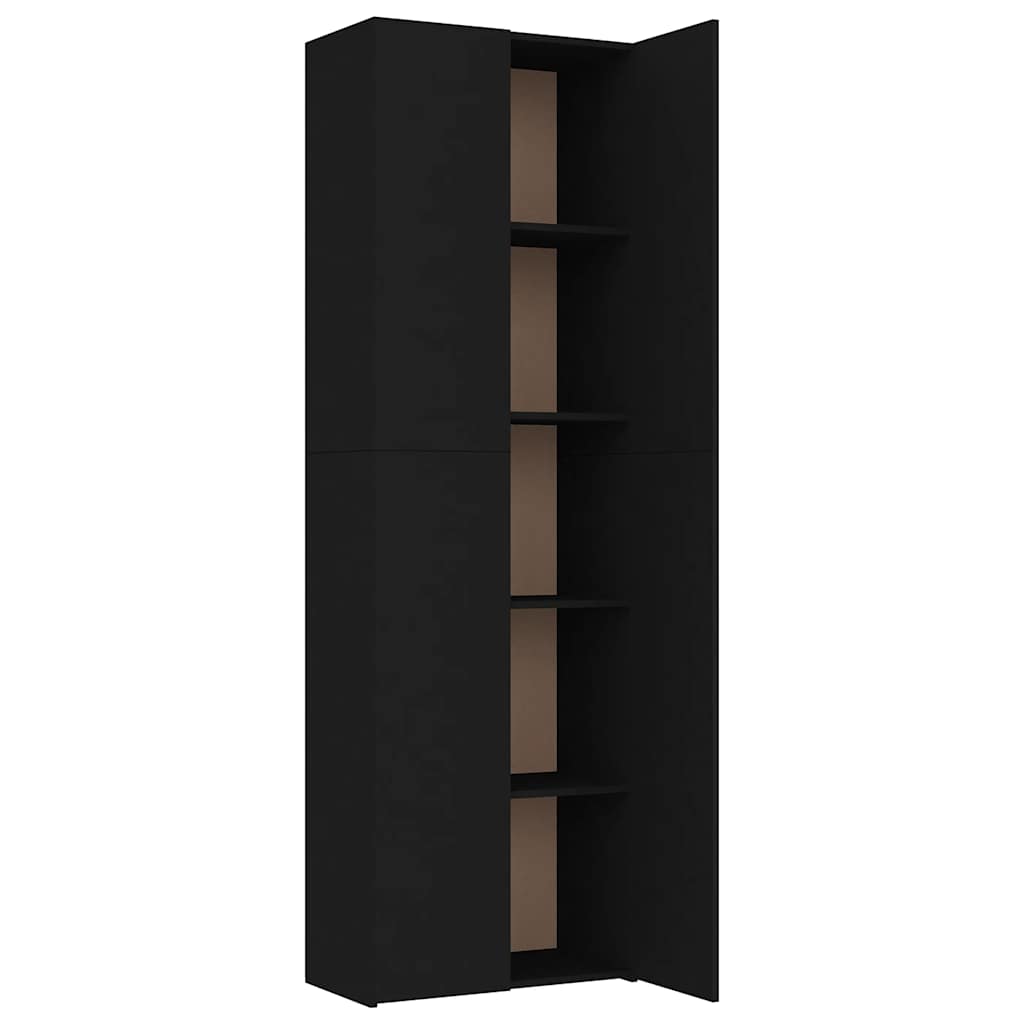 Kontorskap Svart 60X32X190 Cm Konstruert Tre