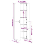 Kontorskap Svart 60X32X190 Cm Konstruert Tre