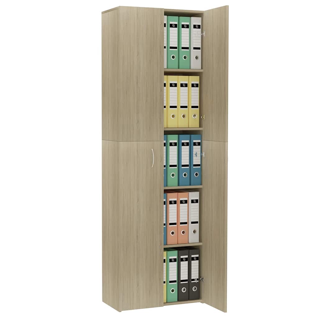 Kontorskap Sonoma Eik 60X32X190 Cm Konstruert Tre