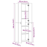 Kontorskap Sonoma Eik 60X32X190 Cm Konstruert Tre