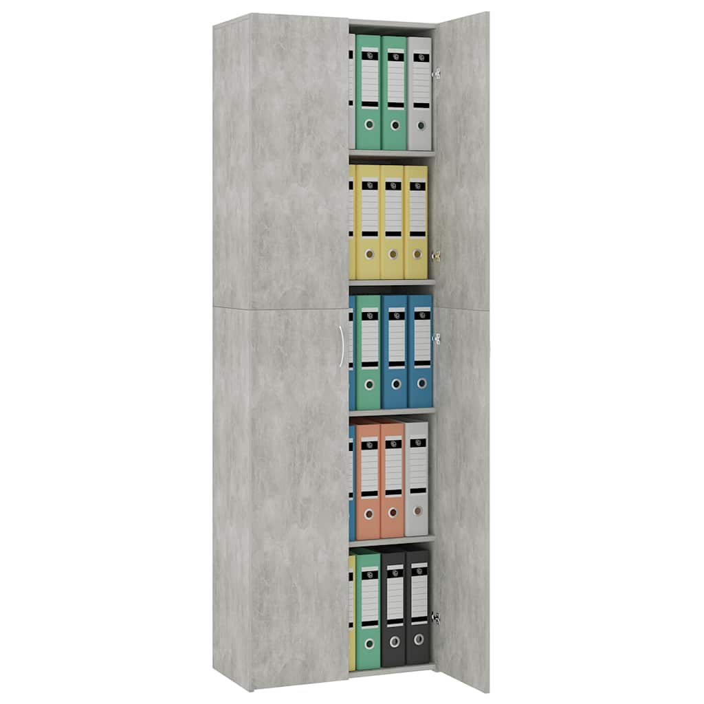 Kontorskap Betonggrå 60X32X190 Cm Konstruert Tre