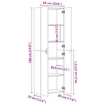 Kontorskap Betonggrå 60X32X190 Cm Konstruert Tre