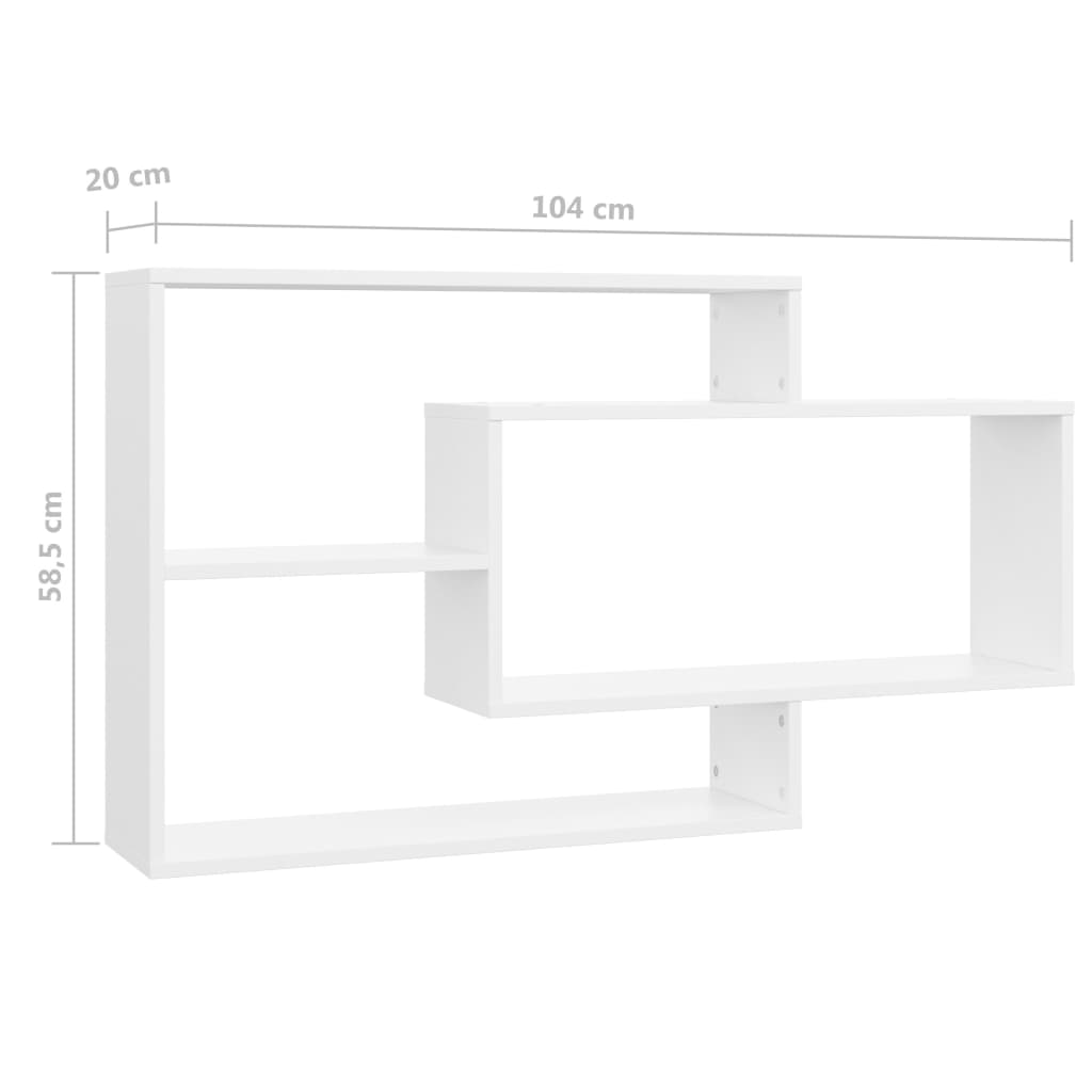 Vegghyller Hvit 104X20X58,5 Cm Konstruert Tre