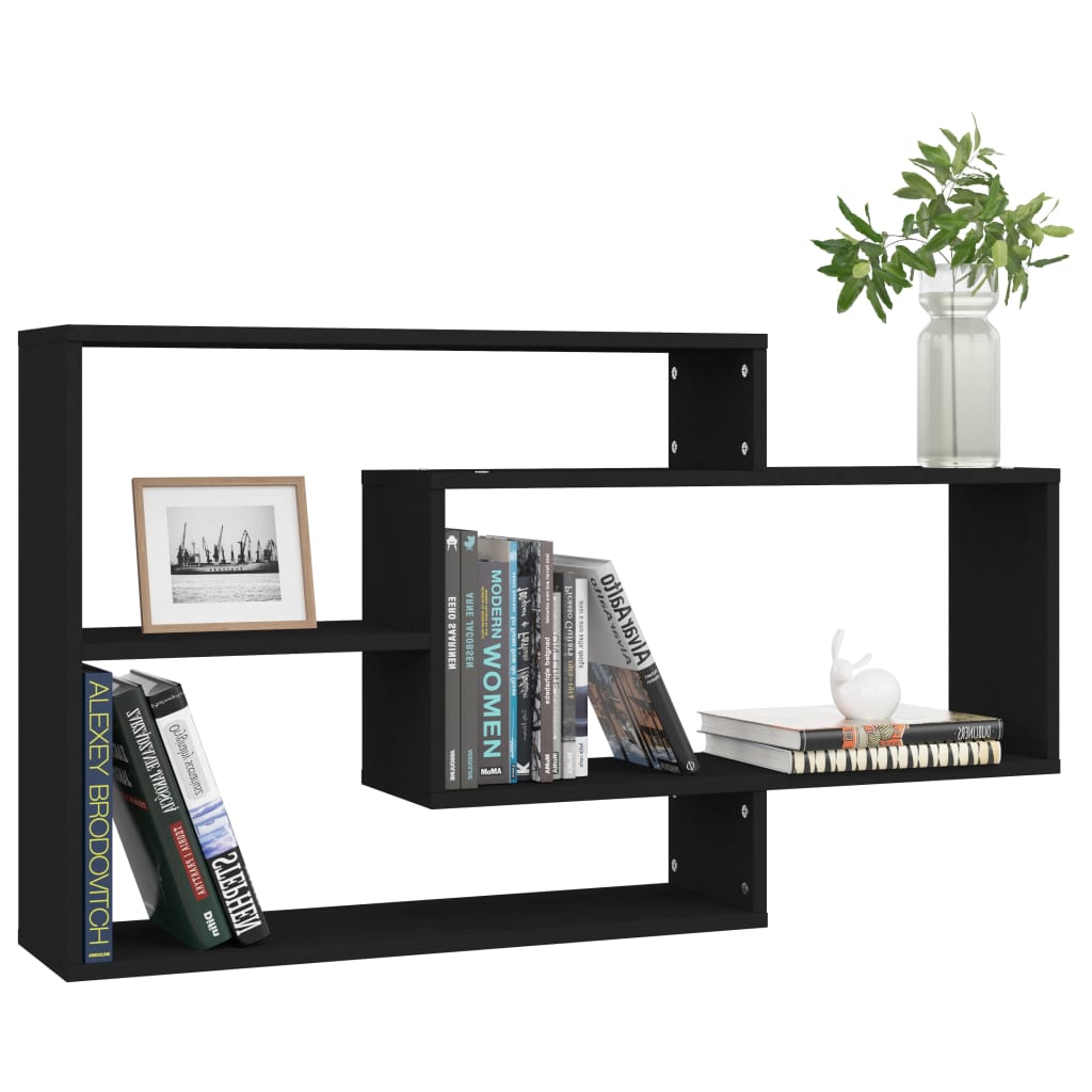 Vegghyller Svart 104X20X58,5 Cm Konstruert Tre