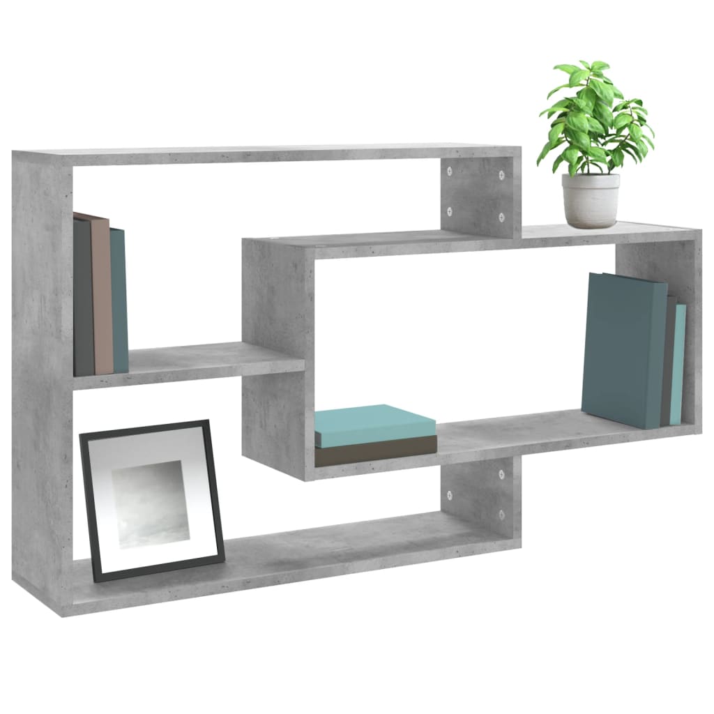 Vegghyller Betonggrå 104X20X58,5 Cm Konstruert Tre