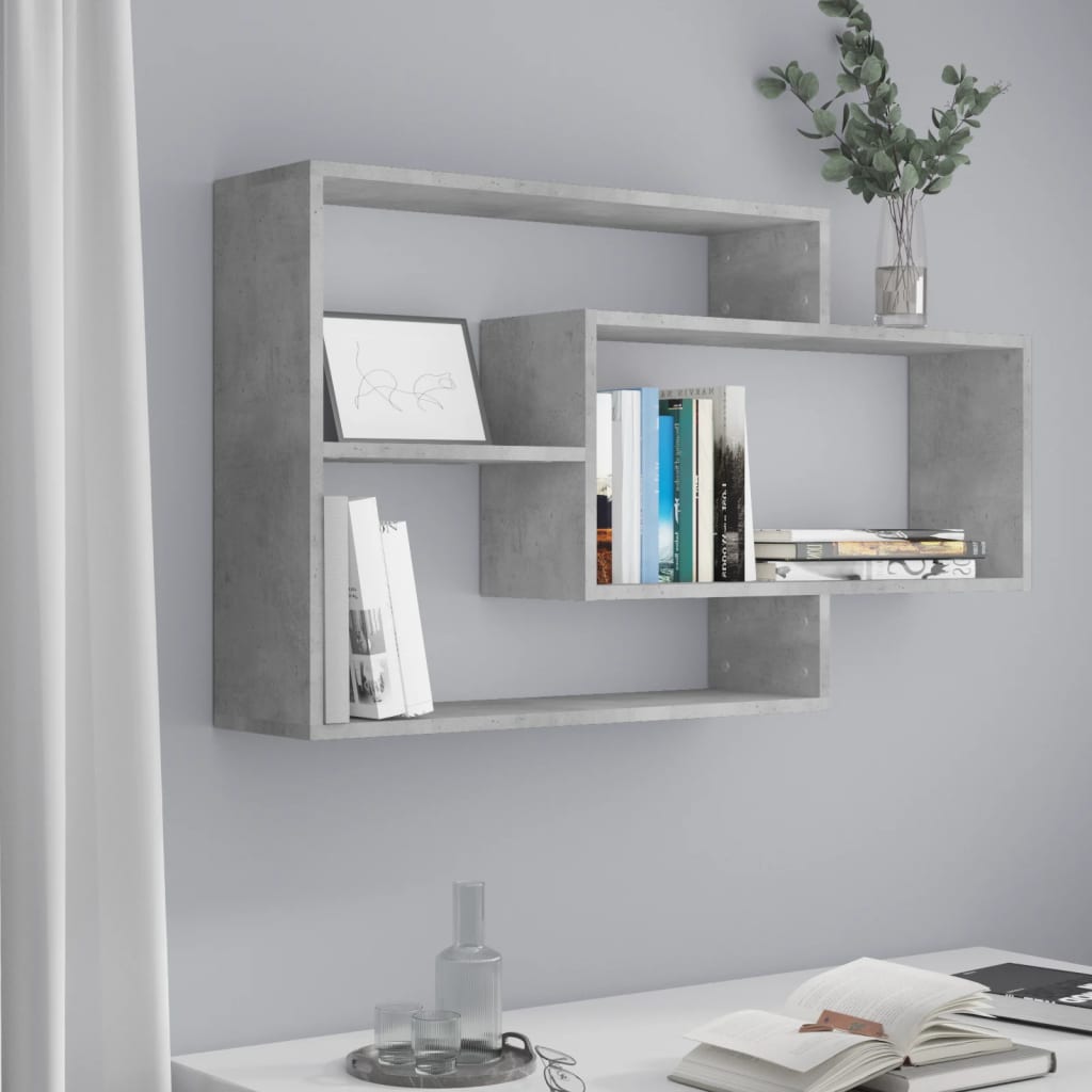 Vegghyller Betonggrå 104X20X58,5 Cm Konstruert Tre
