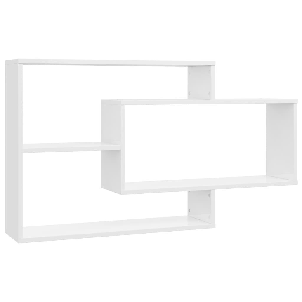 Vegghyller Høyglans Hvit 104X20X58,5 Cm Konstruert Tre